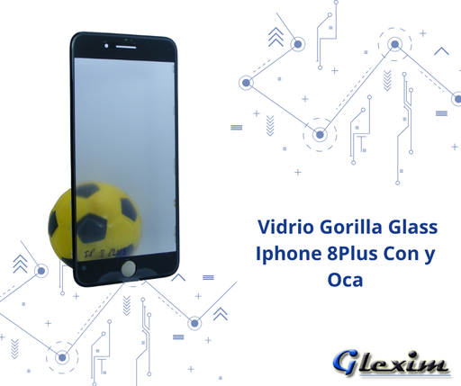 Vidrio Gorilla Glass Iphone 8 Plus Con Base y Oca